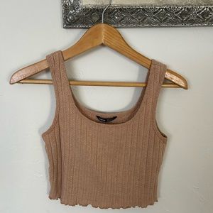 Lettuce Trim Rib-Knit Tank Top